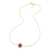 Necklace, Mini Red Quartz, Diamonds, Yellow Gold