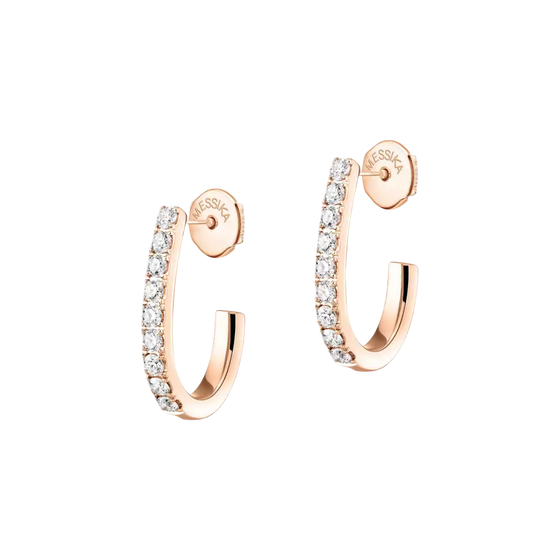 Gatsby XS Hoop Pink Gold Diamond Earrings