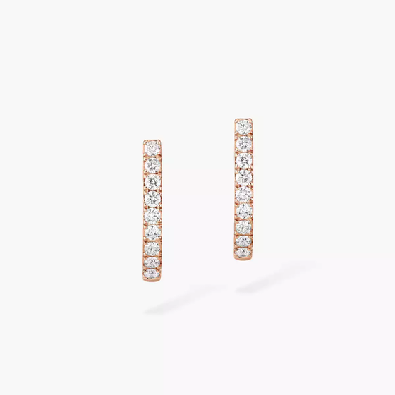Gatsby XS Hoop Pink Gold Diamond Earrings
