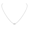 Collier Move Uno pavé, mini modèle Collier Move Uno en or blanc 18 carats, motif serti de diamants taille brillant et d'un diamant mobile en son centre.