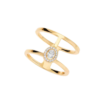  Bague 2 rangs Glam'Azone Bague Diamant Or Jaune