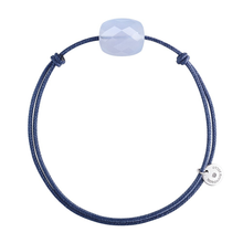 Blue Lace Agate Cushion Blue Jean Cord Bracelet