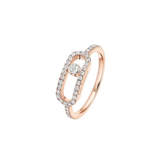 Move Uno Pavé LM Pink Gold Diamond Ring