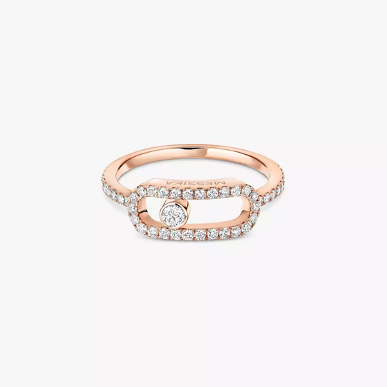 Move Uno Pavé LM Pink Gold Diamond Ring