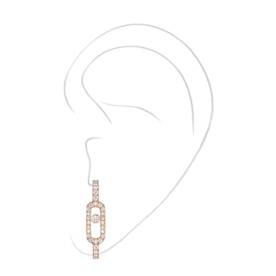 Move Uno Pavé Mono Earring Pink Gold Diamond Earrings