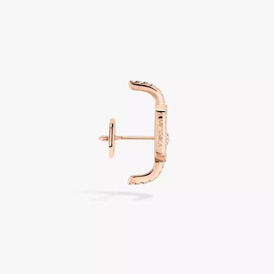 Move Uno Pavé Mono Earring Pink Gold Diamond Earrings