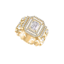  D-Vibes Multi-Row Ring Yellow Gold Diamond Ring