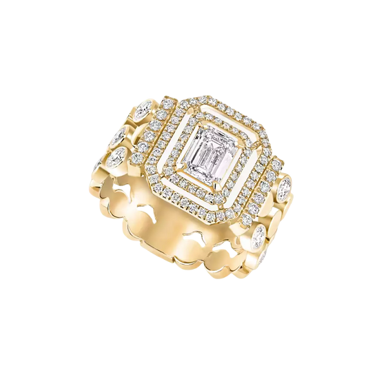 D-Vibes Multi-Row Ring Yellow Gold Diamond Ring