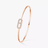 Move Uno Pavé Flex Bangle Pink Gold Diamond Bracelet