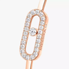 Move Uno Pavé Flex Bangle Pink Gold Diamond Bracelet