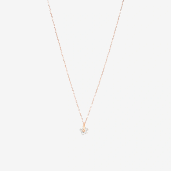 Rose Gold & White Diamond Flower Charm