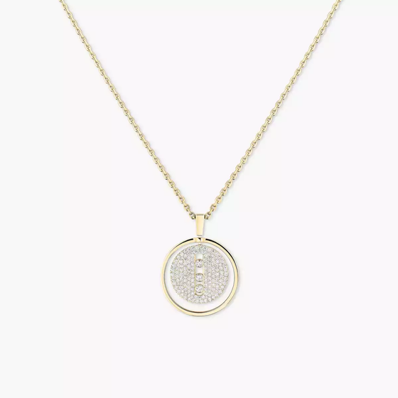 Lucky Move MM Pavé Yellow Gold Diamond Necklace