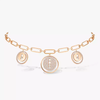 Lucky Move Charms Choker Pink Gold Diamond Necklace