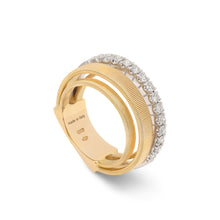  White and yellow gold ring and diamonds