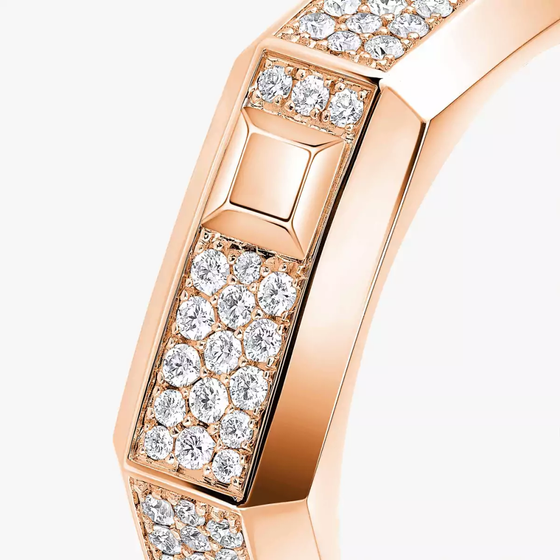 Moderniste pavé MM Pink Gold Diamond Ring