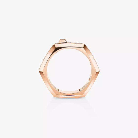 Moderniste pavé MM Pink Gold Diamond Ring