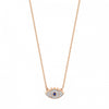 Rose gold necklace diamonds blue saphir