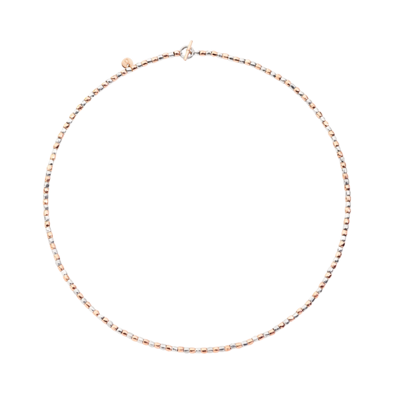Collier Mini Granelli Argent & Or Rose