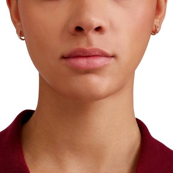 Rose Gold, Sapphire & Diamond Hoop Earrings