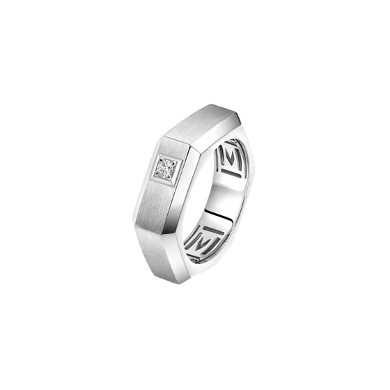 Moderniste brushed MM White Gold Diamond Ring