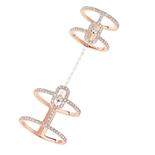  Move Uno Double Pink Gold Diamond Ring