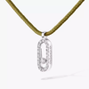 Messika Care(s) khaki cord pavé necklace White Gold Diamond Necklace