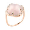 Ring, Pink Quartz, Diamond Bezel, Rose Gold
