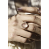 Ring, Pink Quartz, Diamond Bezel, Rose Gold