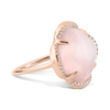 Bague, Quartz Rose, Entourage Diamants, Or Rose