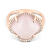Ring, Pink Quartz, Diamond Bezel, Rose Gold