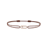Move Uno Chocolate Cord Bracelet Pink Gold Diamond Bracelet