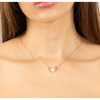 Necklace, Pink Quartz, Mother Of Pearl, Diamonds, Yellow Gold