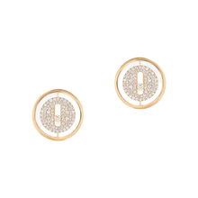  Lucky Move Diamond Pavé Stud Yellow Gold Diamond Earrings