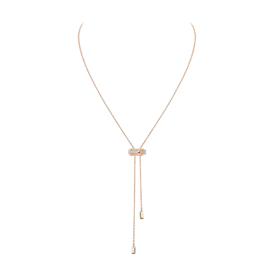 Collier cravate Moderniste Collier Diamant Or Rose
