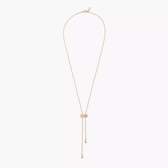 Collier cravate Moderniste Collier Diamant Or Rose