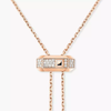 Moderniste tie necklace Moderniste pink gold diamond tie necklace