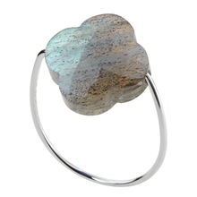  Bague, Labradorite, Or Blanc
