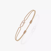 Move Uno beige cord bracelet Pink Gold Diamond Bracelet