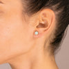 Ever pink mother-of-pearl disc studs
