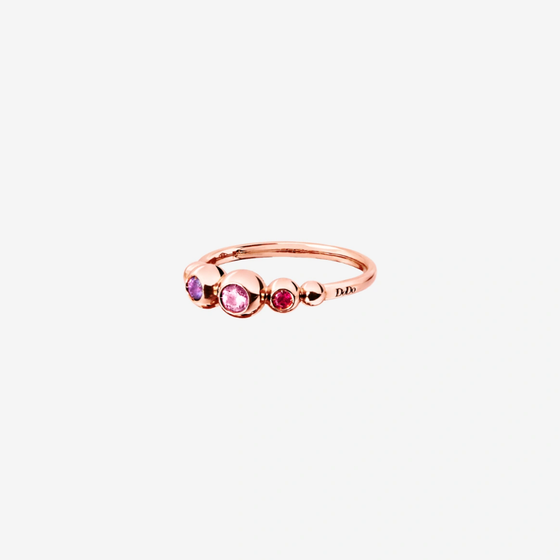 Rose Gold & Coloured Stone Bollicine Ring