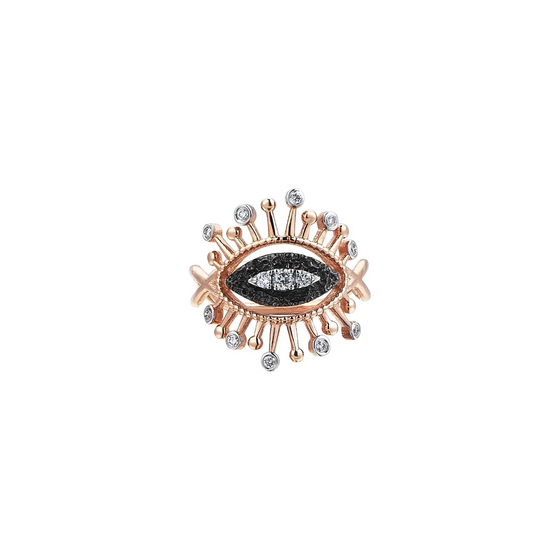 Bague pour femme en or rose et diamants blancs motif oeil. Bague 10th Eye Kismet by Milka N0RN01810062Y00.001