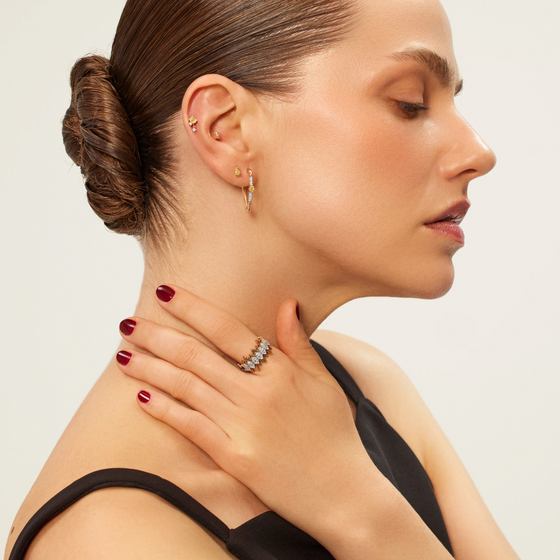 Bague pour femme en or rose et diamants blancs. Bague Balconies Kismet by Milka N0RN01810064Y00.001