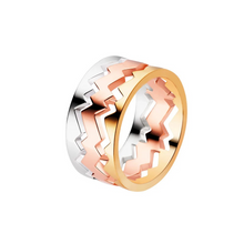  Bague pour homme et femme en or jaune, rose et blanc. Bague Capture Me Trilogy Akillis RCA0031