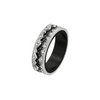 Bague pour homme et femme en or blanc pavée de diamants blancs et noirs. Bague Capture in Motion Akillis RCA0010
