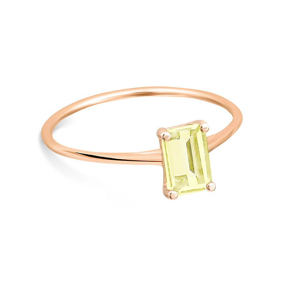 Bague pour femme en or rose et pierre quartz citron. Bague Cocktail Ginette NY RCOKLQ4