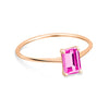 Bague pour femme en or rose et pierre topaze rose. Bague Cocktail Ginette NY RCOKPT4