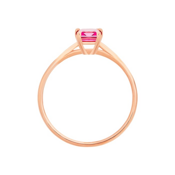Bague pour femme en or rose et pierre topaze rose. Bague Cocktail Ginette NY RCOKPT4