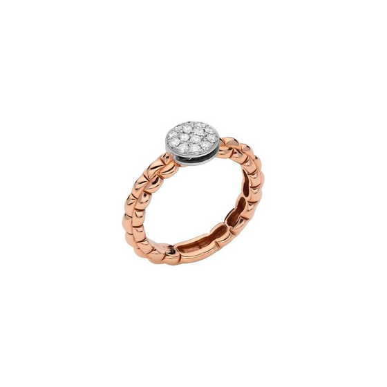 Bague pour femme en or rose et diamants blancs. Bague Eka Fope 73601AX_PB_R_XBX_140