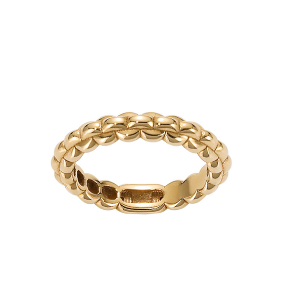 Bracelet pour homme et femme en or jaune avec un motif maillon. Bague Eka Fope AN730-OJ130