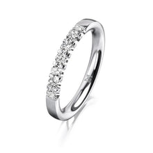  Bague de fiançailles ou alliance en platine ou en or blanc, jaune ou rose 18 carats pavé de 7 diamant. Bague Meister 115.1804